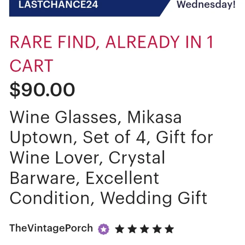 Mikasa Crystal Wine Glasses Mint Condtion Uptown Set 4 Gift For Wine…